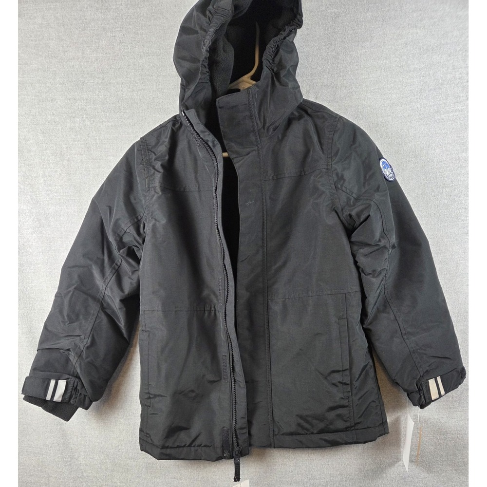Lands End Boys M 8 Squall Winter Parka Jacket Coat Black Grow A Long Hooded NEW